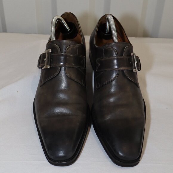 Magnanni Men's Marco Single Monk Strap Loafer Dress Shoe Gray Size 8.5M Leather - Picture 3 of 10